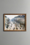 Montmartre Boulevard in Winter Morning - Vintage Patterned Painting - Slim Model