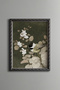 White Spring Flowers - Vintage Patterned Painting - Slim Frame