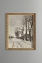 Winter Road - Vintage Patterned Painting - Slim Model
