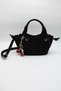 Women's Suede Black Crisscross Strap Crossbody Handbag and Shoulder Bag with Knot Detail and Cherry Charm Accessory Detail - 5