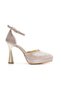 Rose Women's Platform Heeled Evening Shoes and Handbag Set - 6