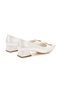 Women's Faux Leather Stylish Buckle Short Heeled Ballerinas - 4