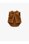 Suede-Look Bicycle Collar Sleeveless Snap-Button Plush Dog Jacket