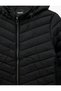 Quilted Padded Jacket with Zippered Hood and Pockets - 7