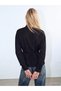 Peak New Season Black Notched Collar Patterned Women's Shirt - 4