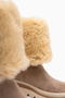 Edna Taupe Color Suede Women's Boots with Fur Accents - 4