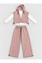 Girls' Printed Hooded Zippered Vest, Loose-Fit, Adjustable Elastic Waistband, Modal Tracksuit Set. - 2