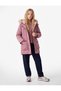 Loose Fit Long-Sleeved Fur-Trimmed Hooded Coat with Pockets and a Collar