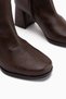 Evie Coffee-Colored Women's Stretch Boots with a Pointed Toe. - 3
