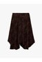 Flounced A-Line Slim Fit Floral Patterned Midi Skirt - 5