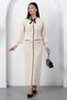 Bicycle collar button detail bow knit dress pl1430