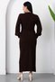 Bicycle collar button detail bow knit dress pl1430 - 6