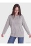 Peak New Season Ecru Striped Women's Tunic with a Bicycle Collar.