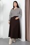 Oval collar striped dress two-piece set dks1475