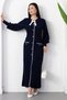 Bicycle collar button detail bow knit dress pl1430