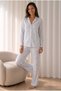Women's Patterned Basic Winter Blue Pajama Set - 6