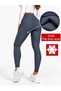 High Black Shiny Winter Fleece-Lined Shaping Leggings