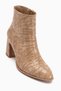 Marion Nude Crocodile Patterned Heeled Women's Boots - 2