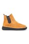 Genuine Leather Women's Chelsea Boots with Fur-Trimmed Design