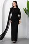 Bicycle collar buckle shawl detail dress k-262760 - 4