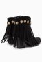 Rodeo Black Suede Tassel-Embellished Chunky Heel Women's Western Boots. - 6