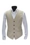 Men's V-Neck Vest Cream Beige Goosefoot Pattern 56115 - 6
