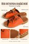 Orange Genuine Leather Lace-Up Women's Sandals – Leather Sole - 5