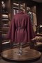 Hijab Poncho Cape, Length 77/76cm, Silver Butterfly Clasp, 20260010, Burgundy. - 3