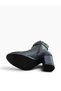 Women's Thick Heeled Buckle Boots - 5