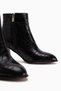 Marion Black Crocodile-Patterned Heeled Women's Boots. - 4