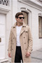 Modern Fit Premium Trench Coat with Belt Detail and Water-Repellent Fabric.
