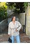 New Season Belted Double-Breasted Collar Midi Oversize Cashmere Coat - 4
