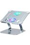Laptop Stand with Dual RGB Cooling Fans, Adjustable Metal Alloy silver - 3