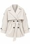 New Season Belted Double-Breasted Collar Midi Oversize Cashmere Coat