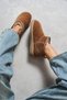 Mary Desert Dark Beige Genuine Suede Leather Flat Sole Women's Short Boots with Plush Lining