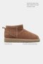 Mary Desert Dark Beige Genuine Suede Leather Flat Sole Women's Short Boots with Plush Lining - 2