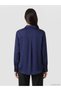 Peak New Season Navy Blue Loose Fit Satin Women's Shirt. - 4