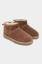 Mary Desert Dark Beige Genuine Suede Leather Flat Sole Women's Short Boots with Plush Lining - 4