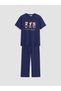 Peak New Season Navy Blue Bear Teddy Print Pajama Set - 5