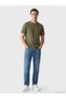 Peak New Season Khaki Crew Neck Combed Cotton Men's T-Shirt - 2
