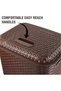 Laundry Basket, Plastic Woven Design, 70 Litres Capacity, With Comfortable Handles and Lid, Laundry hamper, Clothes storage basket, Assorted colors - 2