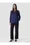 Peak New Season Navy Blue Loose Fit Satin Women's Shirt. - 2