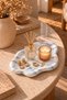 Decorative Concrete "Cloud" Model Blue Marble Patterned Tray, Serving Tray, Jewelry Dish, Organizer, Multipurpose Tray - 7