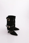 12024 Women's Heeled Boots with Buckle Detail - 2