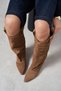 Austin Dark Desert Suede Pointed Toe Flat Sole Women's Dallas Boots - 4