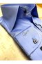 Slimfit Polat Blue Satin Polat Collar Shirt - 3