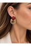 Bordo Oval Stone Vintage Earrings Acr9672