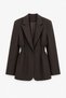 Women's Coffee-Colored Jacket with Ribbed Details. - 2