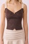 Women's Coffee-Colored Blouse with Detailed Straps. - 3