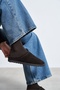 Alos Bitter Coffee Suede Leather Flat Sole Women's Sabot Slippers with Fur Lining